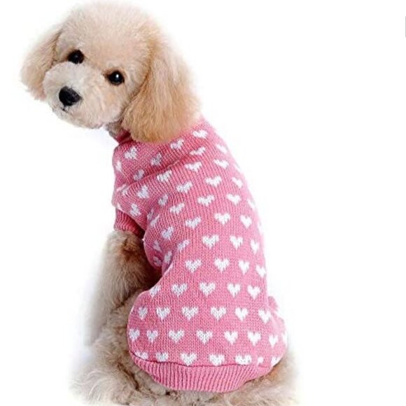 Other - Pet Pink knitted Sweater With Heart Design